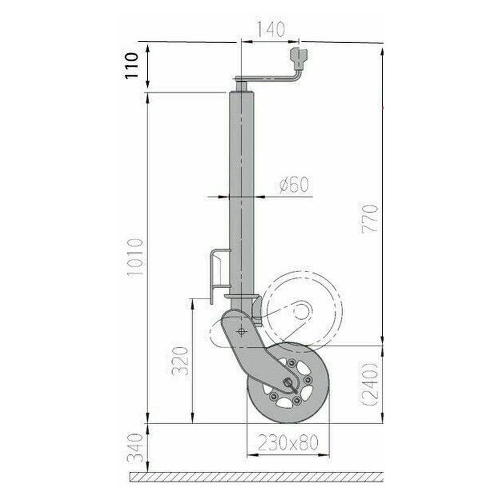 Alko 60mm Jockey Wheel Auto Fold